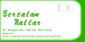 bertalan mallar business card