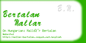 bertalan mallar business card